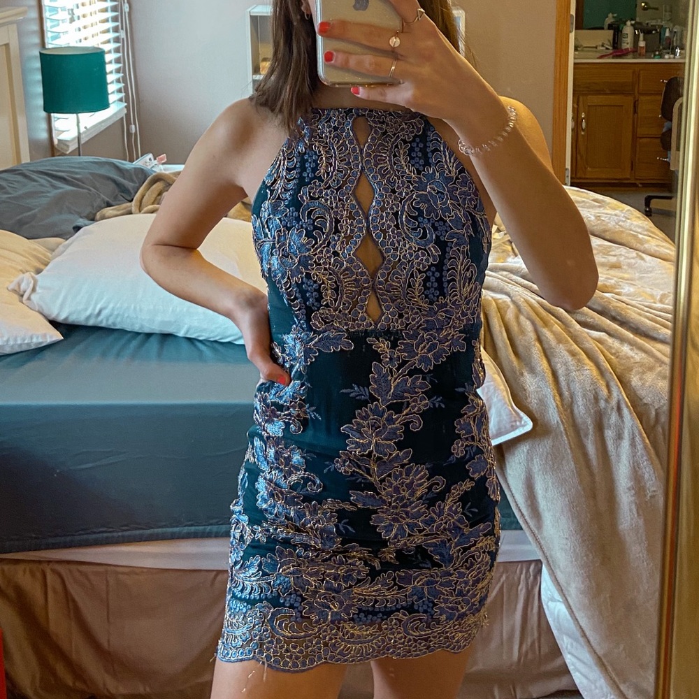 High neck bodycon dress